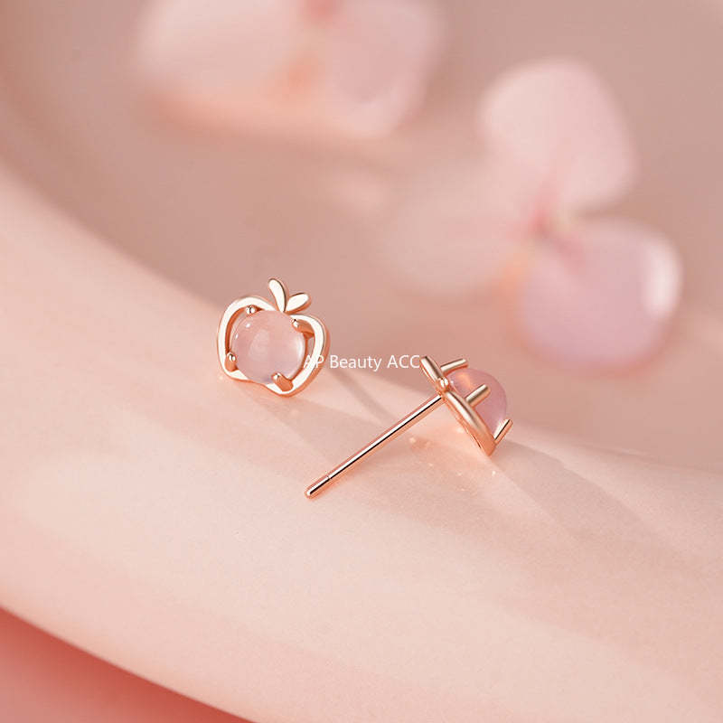 B관 - 과일 사과 모양 999 실버 귀걸이 [YC5016E_1] 25.11-3