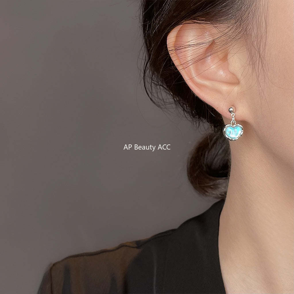 C관 - 블루 하트 925 은침 귀걸이 [6422] 25.07-2