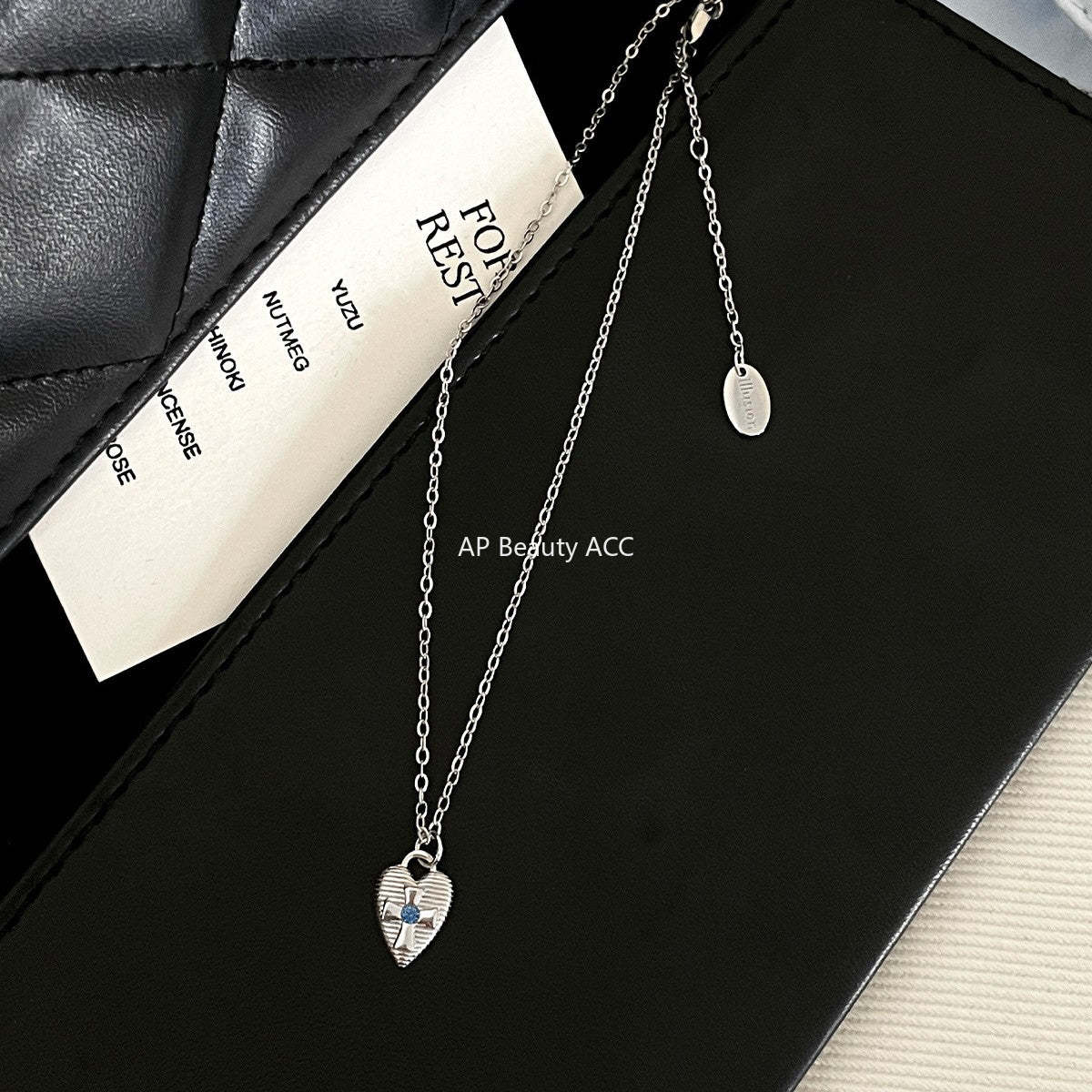 A관 - 925 실버 하트 십자가 큐빅 체인 목걸이 [XL-1209] 25.10-4