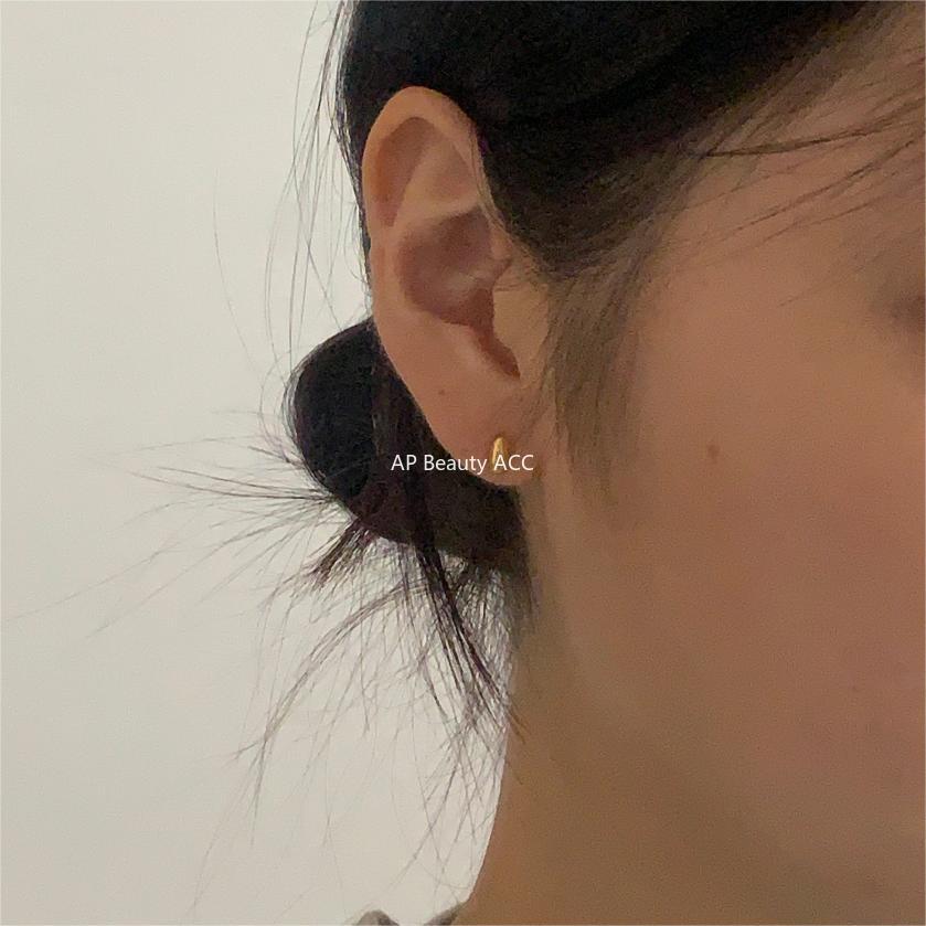 F관 - 925 실버 타원형 스터드 귀걸이 [C1248] 25.10-2