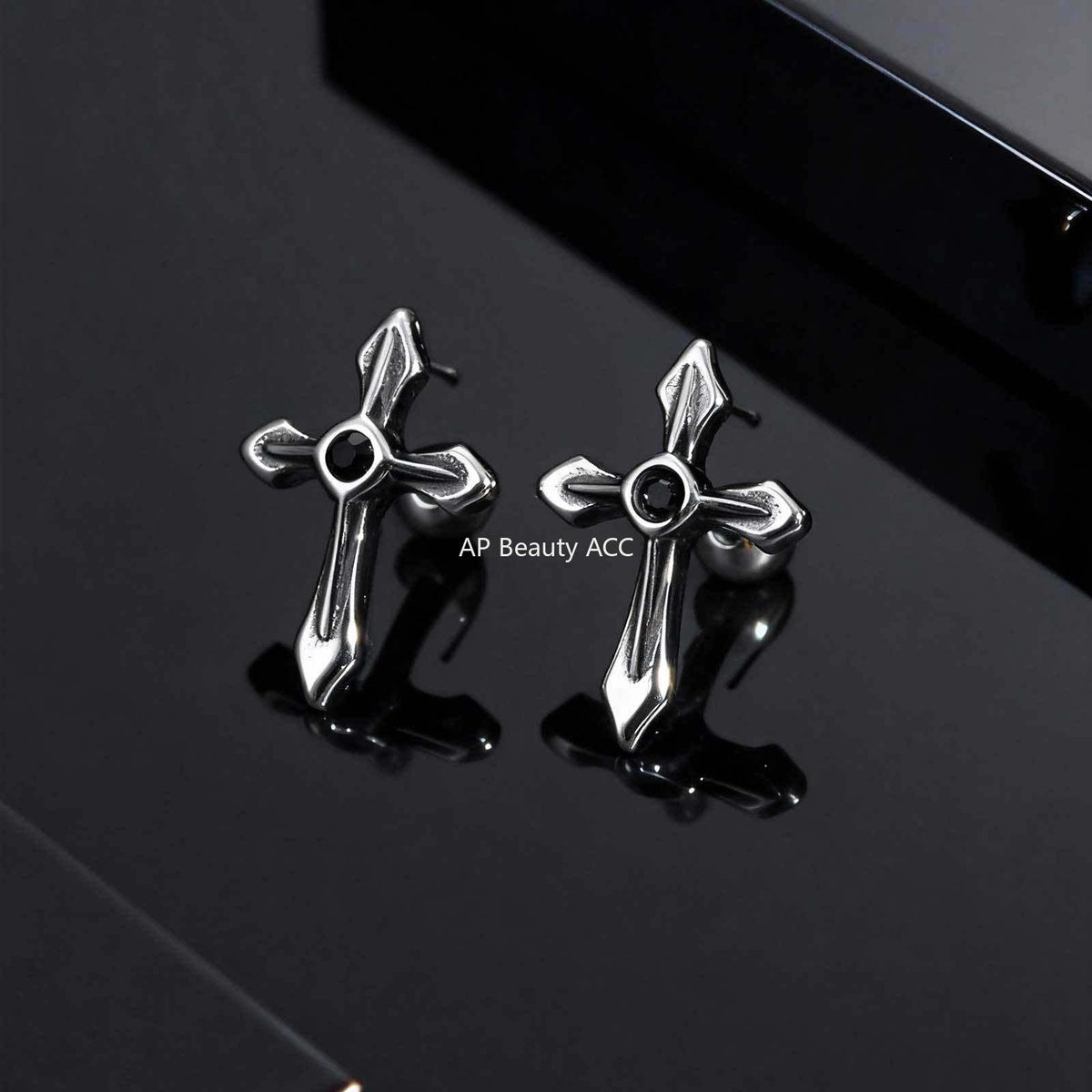G관 - 스테인리스 스틸 십자가 피어싱 귀걸이 [ES-745] 25.12-2
