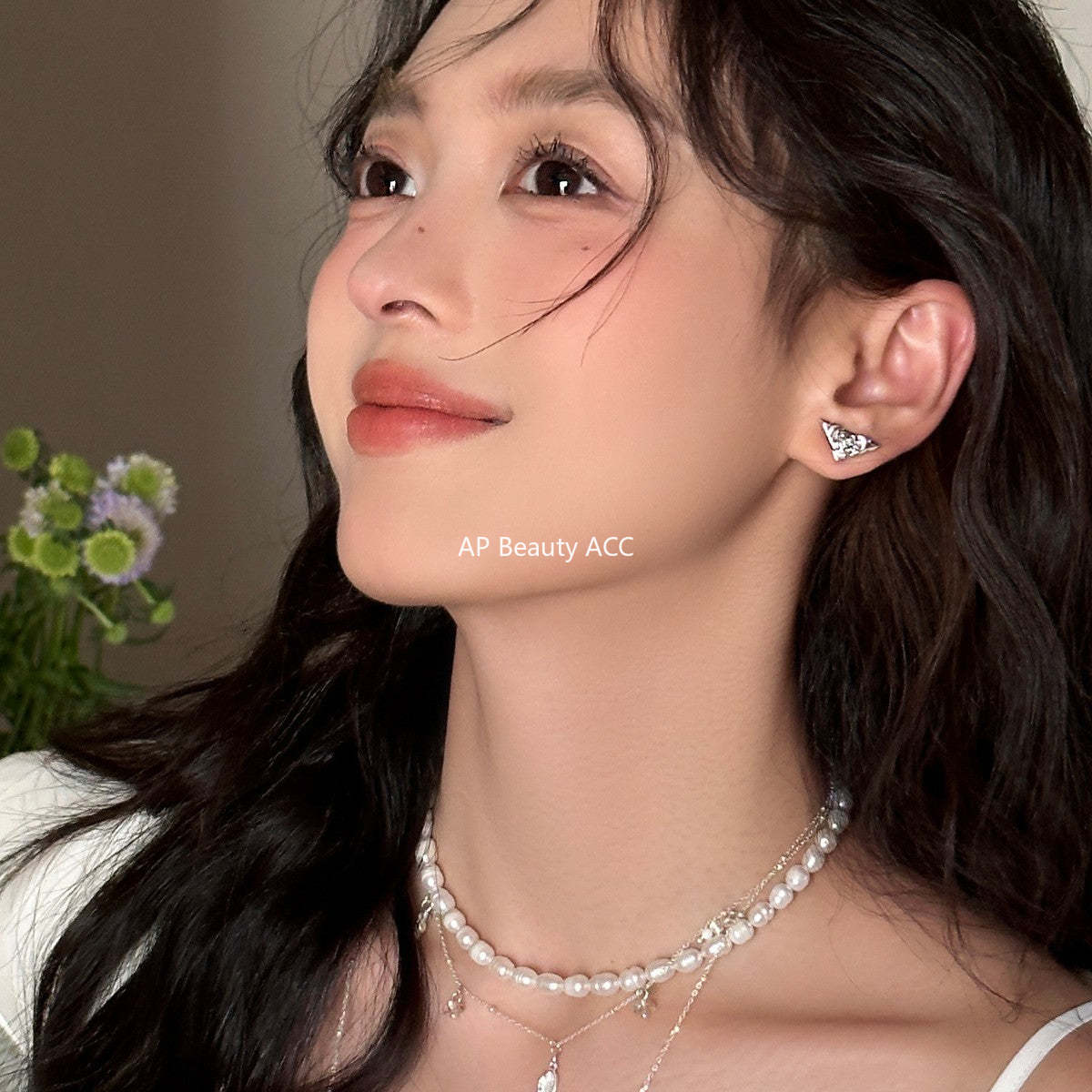 A관 - 삼각형 플라워 925 은침 귀걸이 [EH-4008] 25.08-5