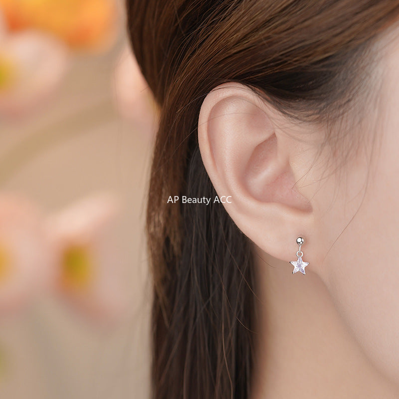 B관 - 925 실버 별 모양 큐빅 드롭 스터드 귀걸이 [YC5998E_1] 25.11-2