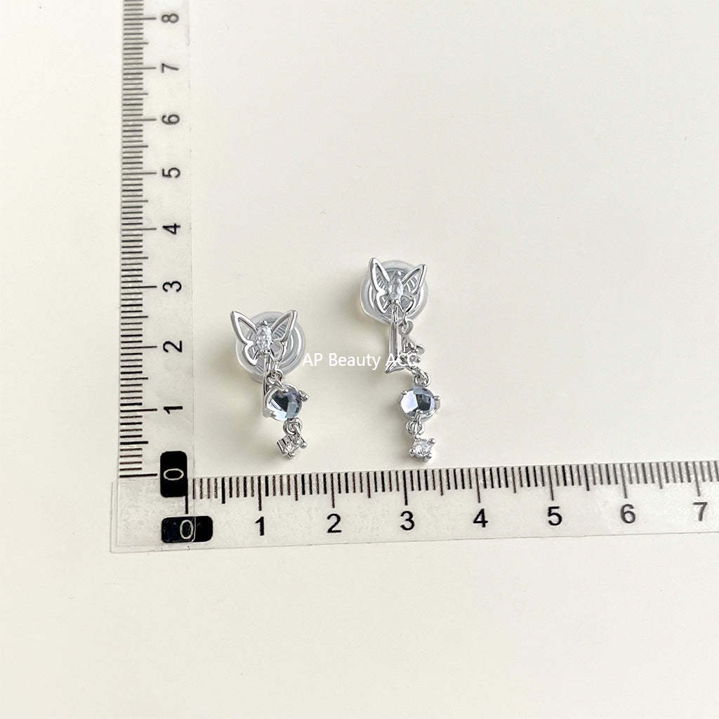 C관 - 큐빅 레진 진주 무피어싱 나선형 이어커프 귀걸이 [EJ0203F] 25.02-3