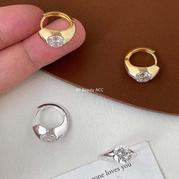A관 - 큐빅 925 은침 링 후프 귀걸이 [EH-2549.SJ] 25.12-3