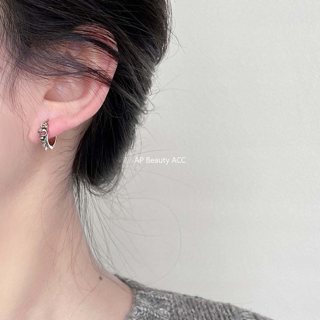 C관 - 개성 있는 파크 스타일 해골 귀걸이 은침 귀걸이 [3744] 24.04-2