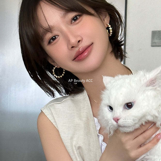 A관 - 925 은침 진주 별 큐빅 C형 귀걸이 [EH-4113] 25.10-5