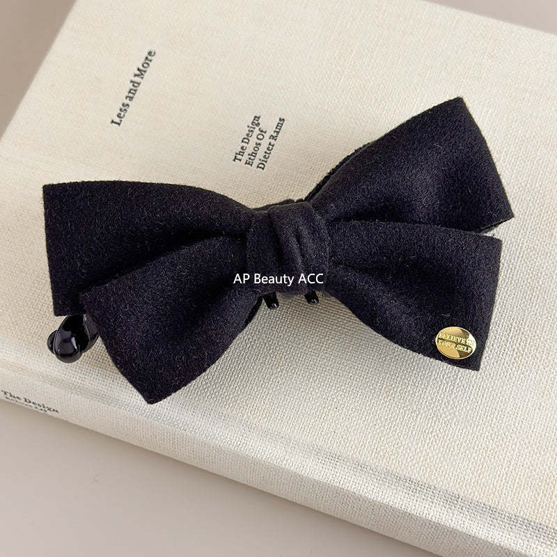 E관 - 양면 모직 리본 골드 포인트 집게핀 [27639] 25.11-1