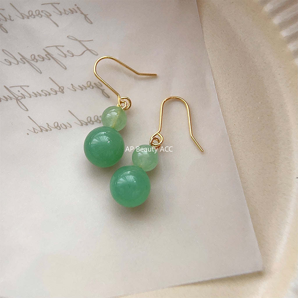 C관 - 고급스러운 아벤츄린 핸드메이드 작은 호리호리한 귀걸이 [3804] 24.05-2