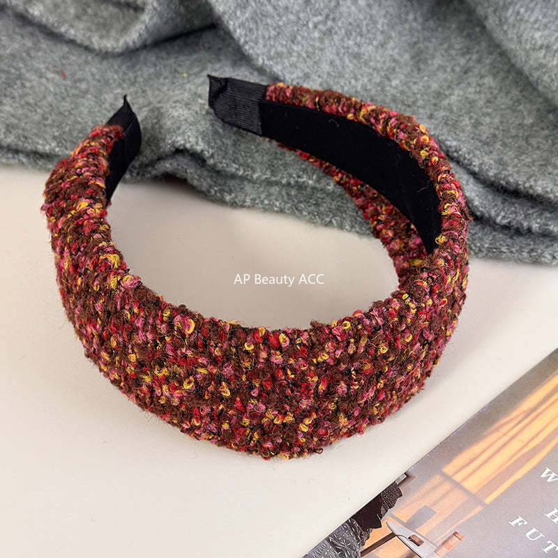 E관 - 모직 털실 패턴 와이드 머리띠 [27733] 25.12-1