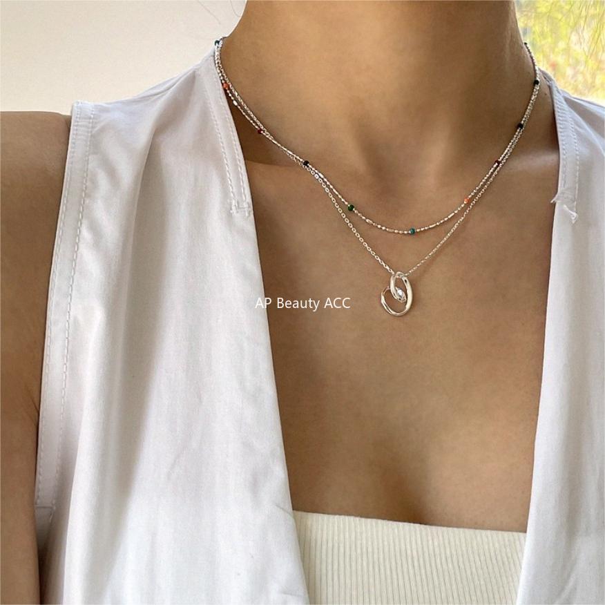 F관 - 925 실버 하트 라인 펜던트 목걸이 [B1221] 25.11-1