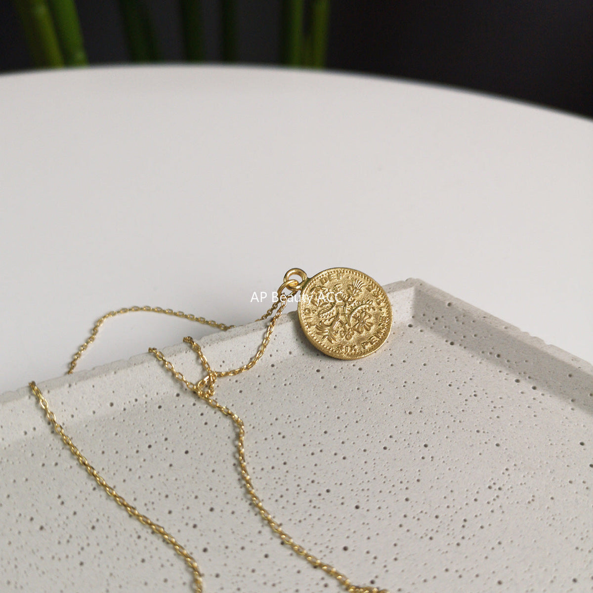 F관 - 925 실버 원형 코인 펜던트 목걸이 [B361] 25.10-3