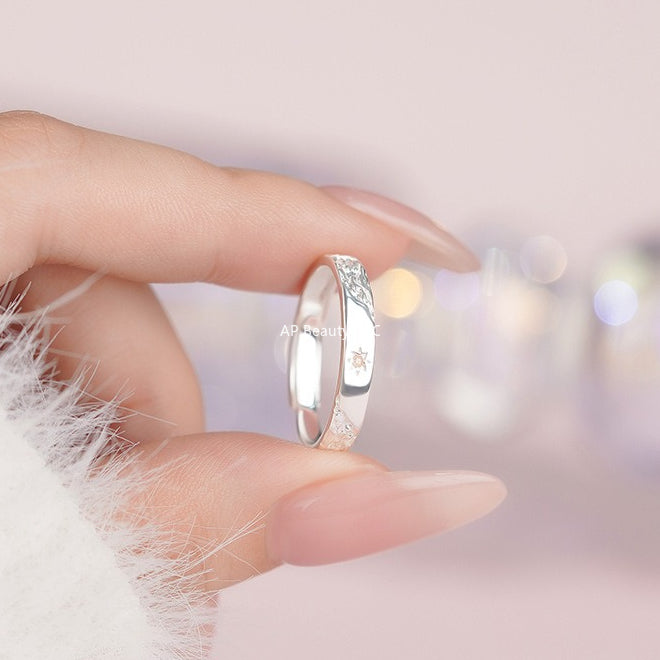 B관 - 999 실버 별 디자인 커플 반지 [YC4009R_1] 25.10-3