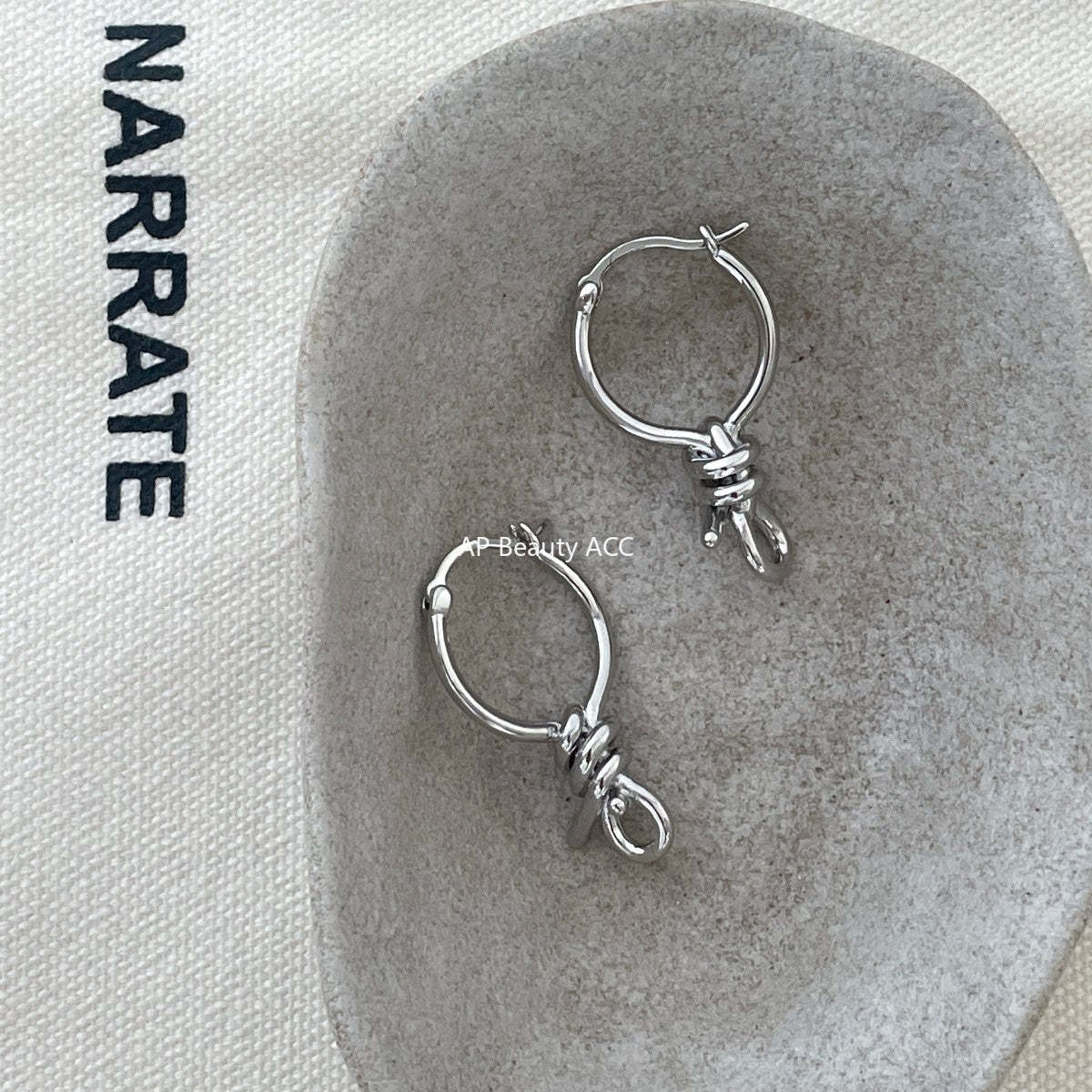 A관 - 링형 매듭 디자인 925 은침 귀걸이 [EH-4395] 25.12-2