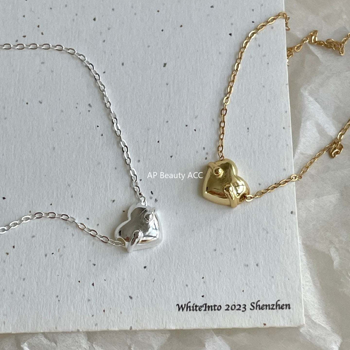 F관 - 925 실버 하트 모양 펜던트 목걸이 [B1385] 25.11-4