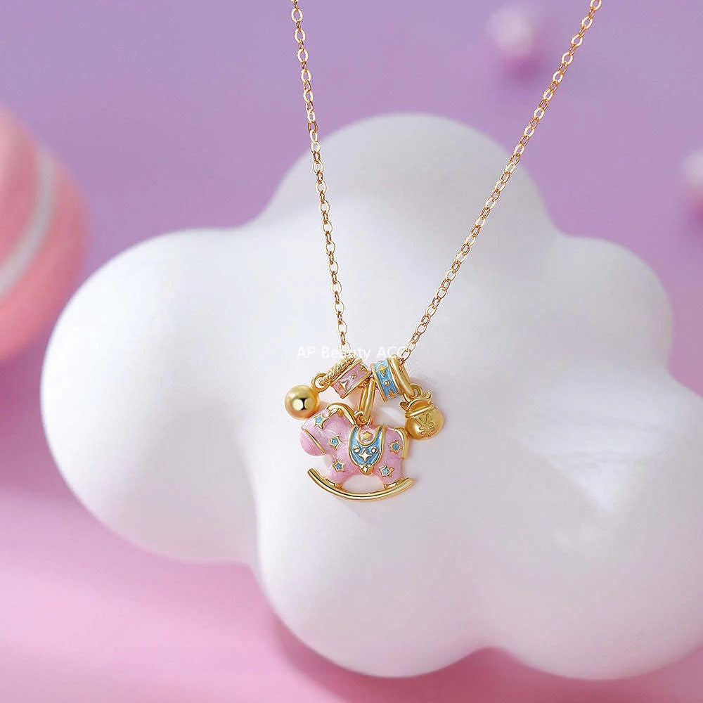 B관 - 999 실버 흔들 목마 디자인 펜던트 목걸이 [YC1589N_1] 25.12-1