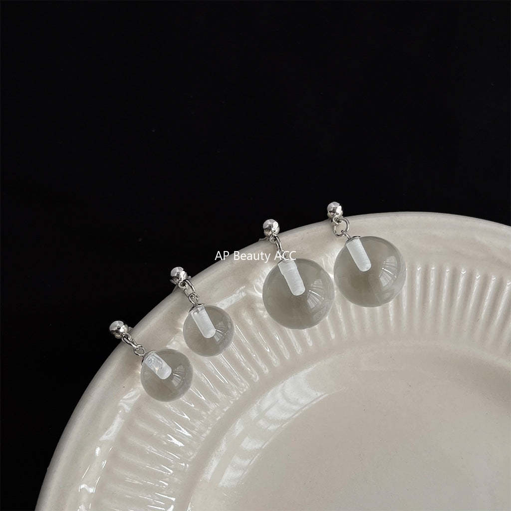 C관 - 투명 유리볼 심플 세련된 귀걸이 [4370-4371] 24.06-3