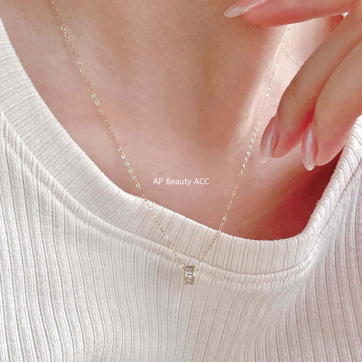F관 - 925 실버 큐빅 원형 펜던트 목걸이 [B1378] 25.09-2