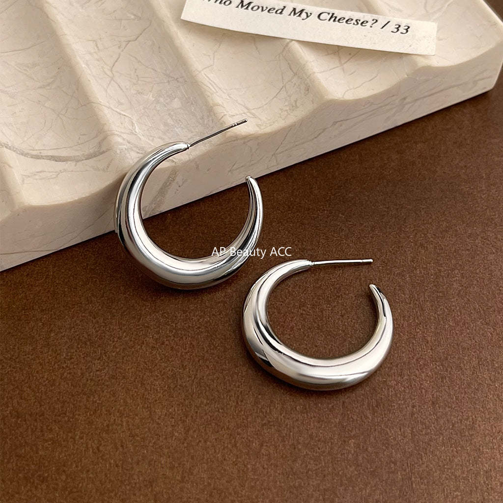 C관 - 14K 도금 925 은침 원형 귀걸이 [5366-5369] 25.02-3