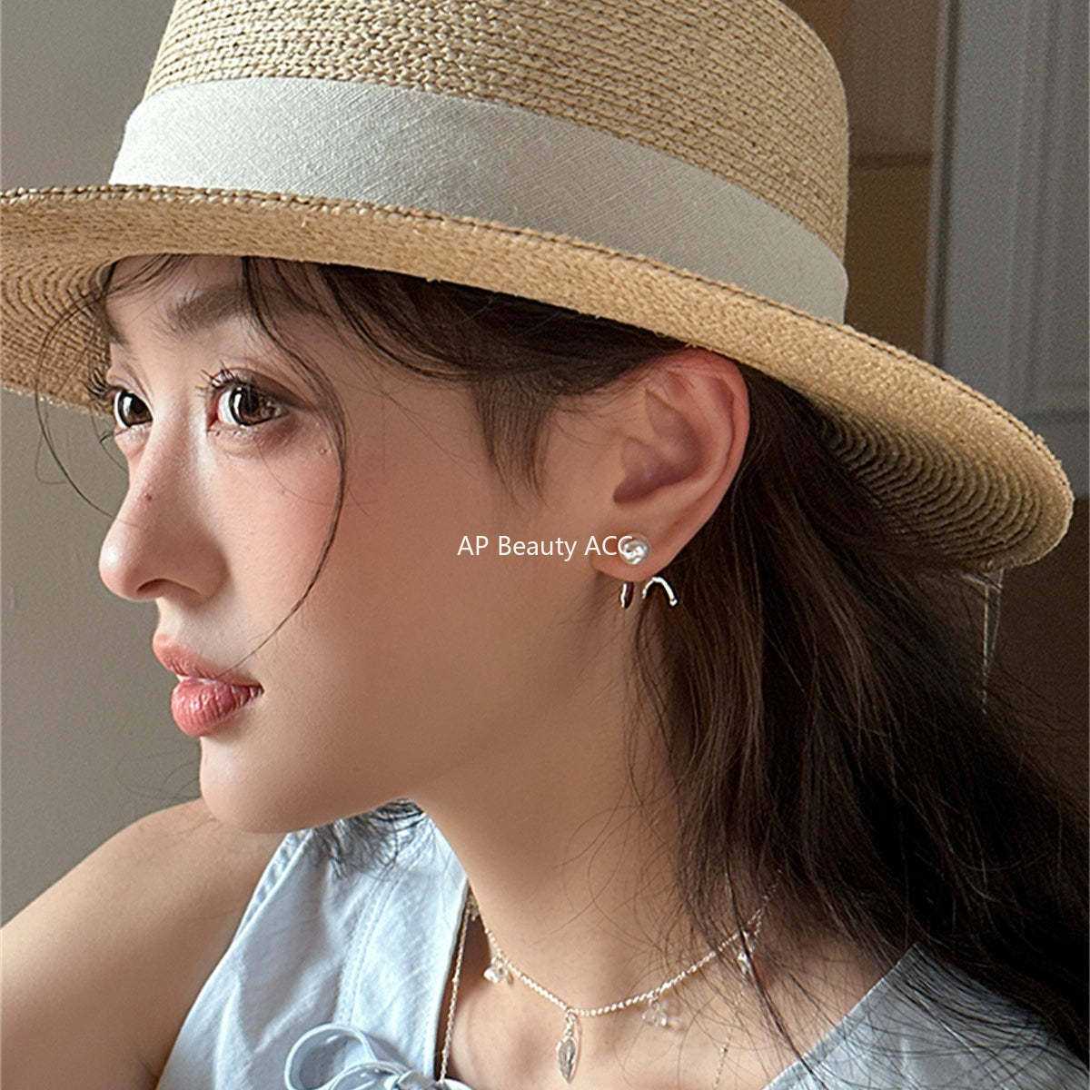 A관 - 925 은침 심플 라인 진주 스터드 귀걸이 [EH-4026] 25.10-4