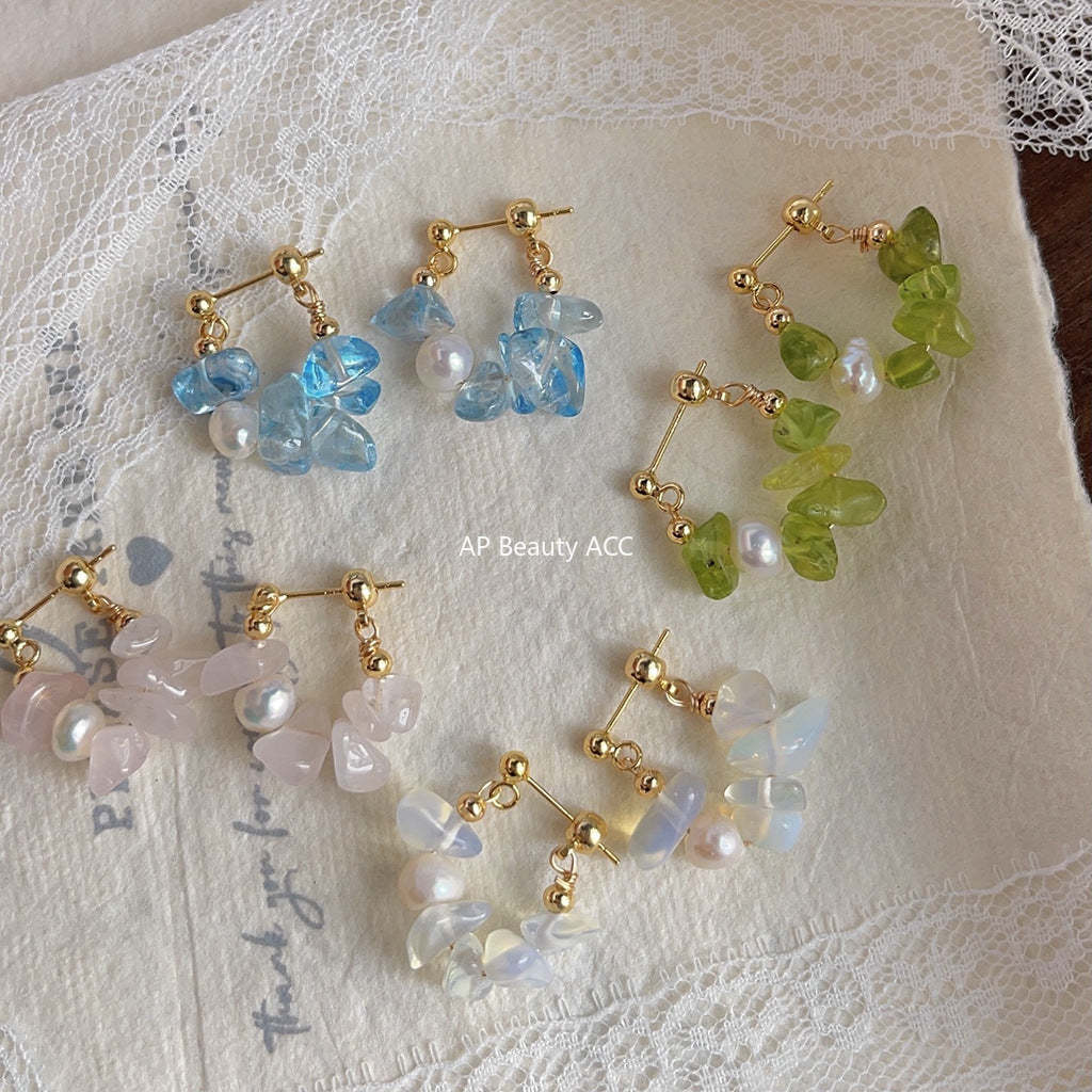 C관 - 14K 도금 포레스트 담수 진주 천연석 2024 신상 귀걸이 [3932-3935] 24.05-2