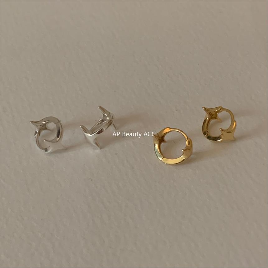 F관 - 925 실버 별 디자인 링 귀걸이 [C1245] 25.10-2