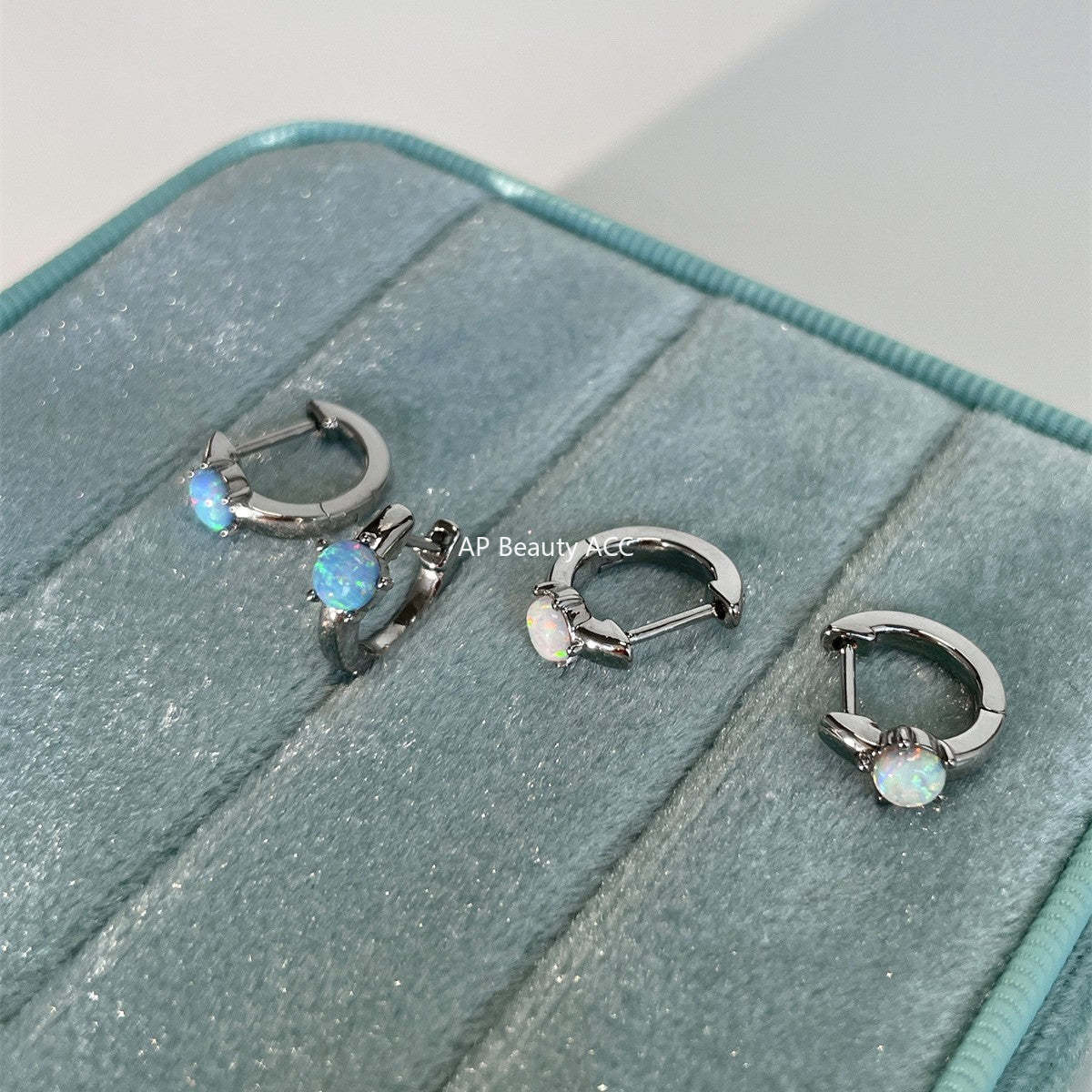 A관 - 티타늄 스틸 오팔 링형 일자침 귀걸이 [EH-4089] 25.10-4