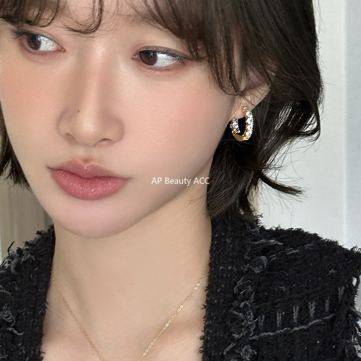 A관 - 925 은침 풀큐빅 링 귀걸이 [EH-4202] 25.10-3