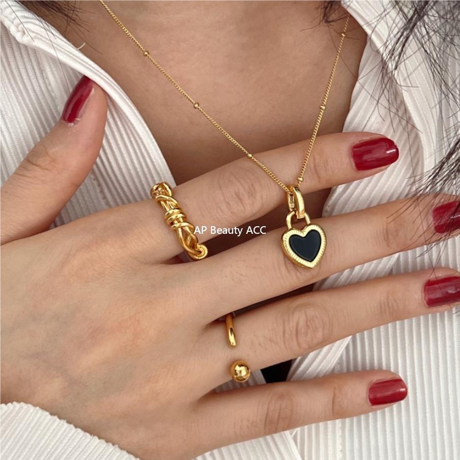 F관 - 925 실버 라인 매듭 모양 오픈형 반지 [J1823] 25.10-4