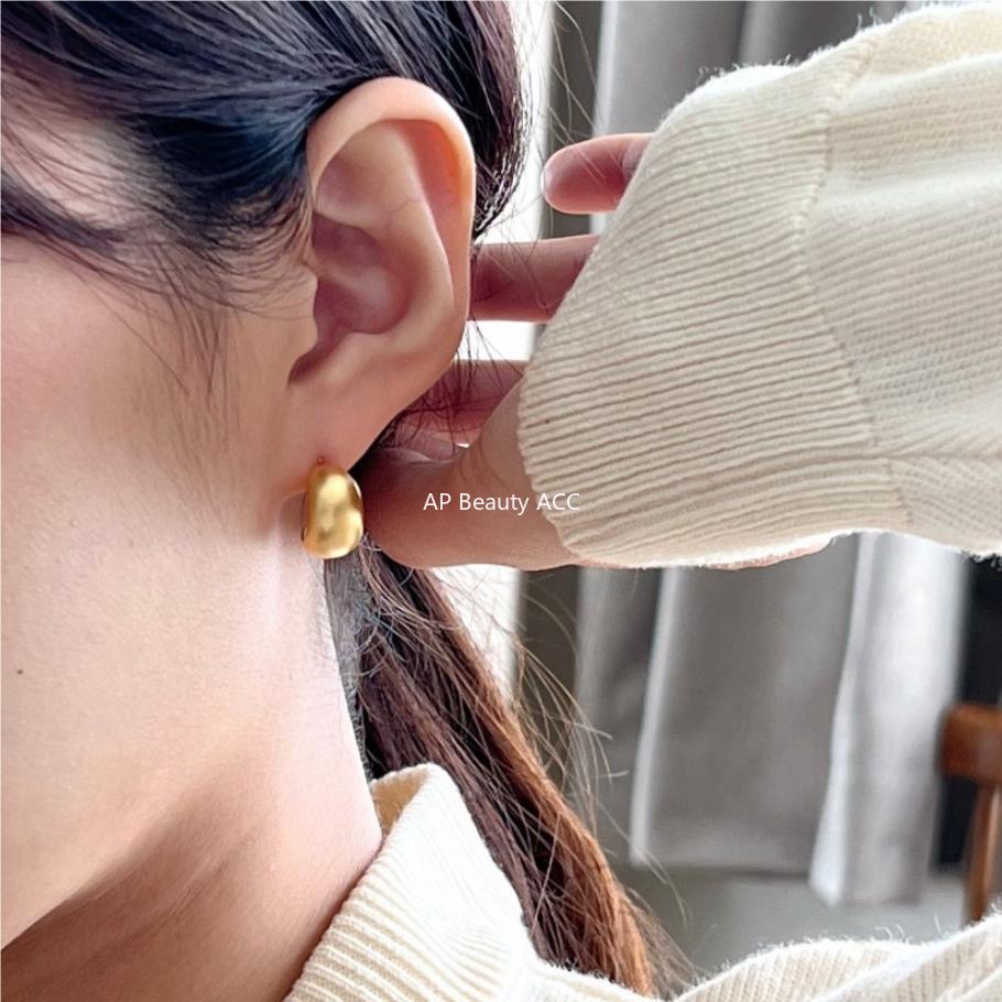 F관 - 925 실버 U자형 곡선 매트 귀걸이 [C1084] 25.10-4