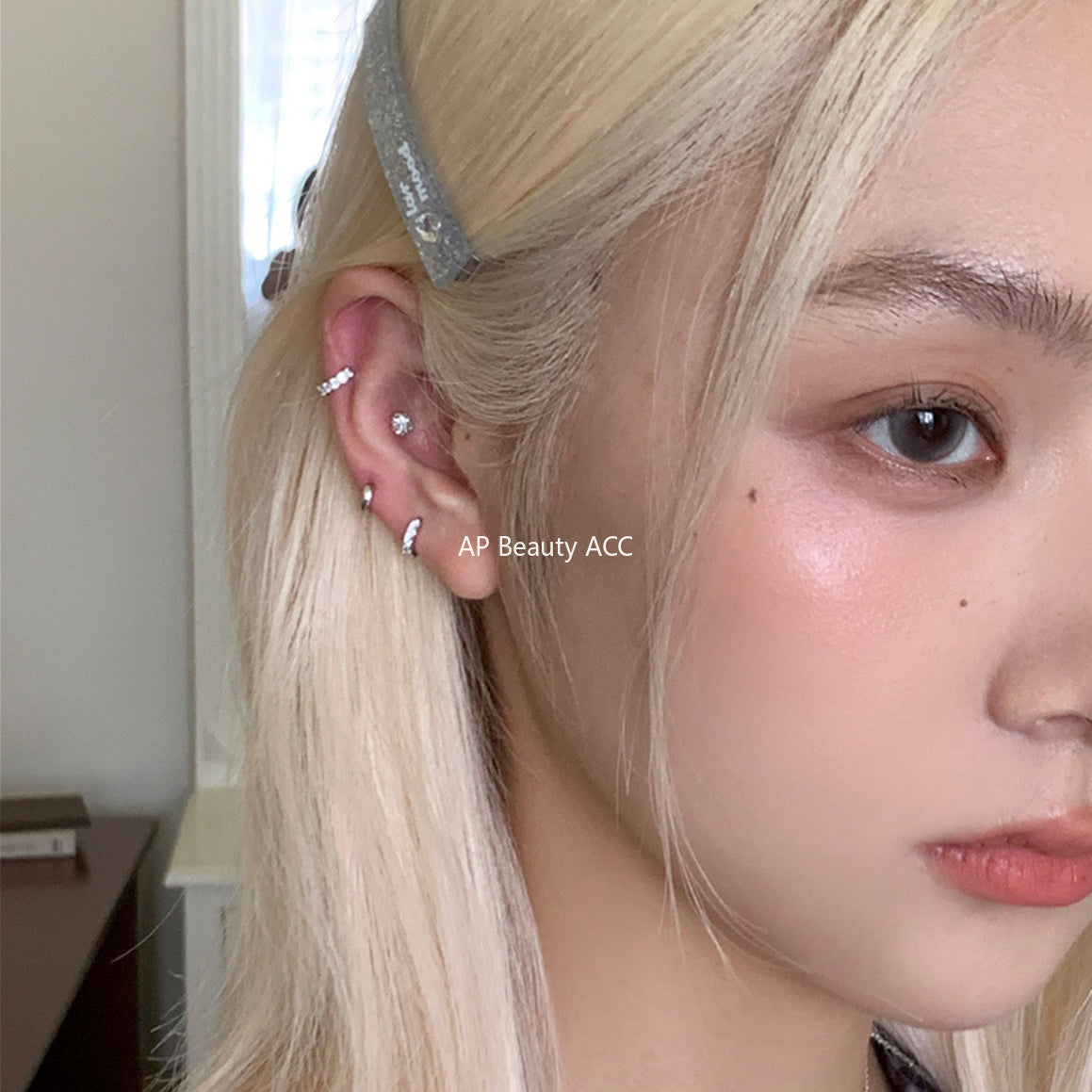 A관 - 925 실버 심플 미니 큐빅 링 귀걸이 [EH-4209] 25.10-3