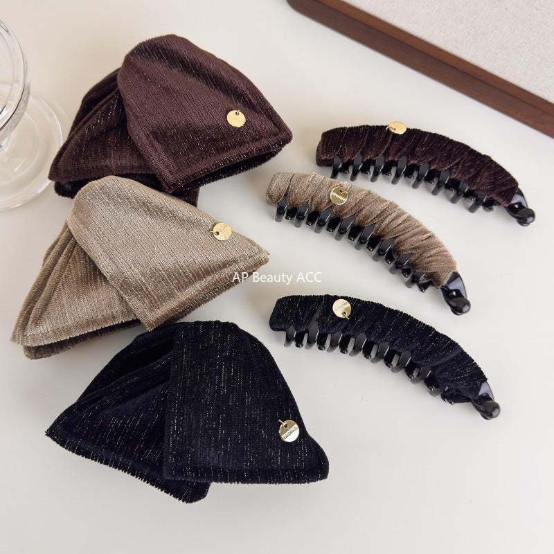 E관 - 가을겨울 벨벳 패브릭 삼각형 집게핀 [27720] 25.11-4