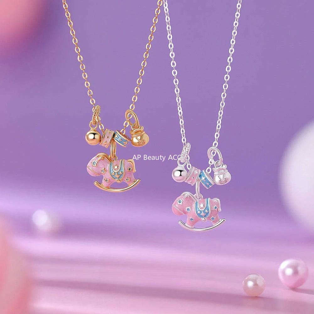 B관 - 999 실버 흔들 목마 디자인 펜던트 목걸이 [YC1589N_1] 25.12-1