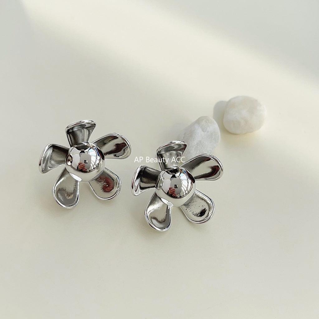 C관 - 18K 도금 두꺼운 고급스러운 고품질 꽃 귀걸이 [3709-3710] 24.03-5