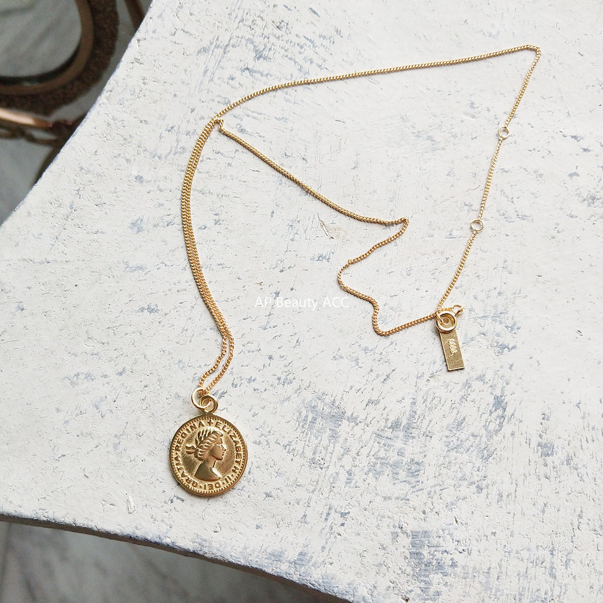 F관 - 925 실버 원형 코인 펜던트 목걸이 [B361] 25.10-3