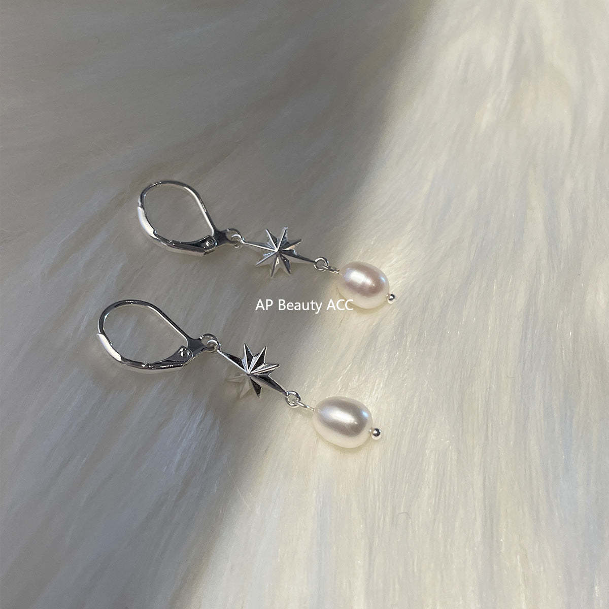 A관 - 925 은침 팔각별 진주 드롭 귀걸이 [EH-4000] 25.10-2