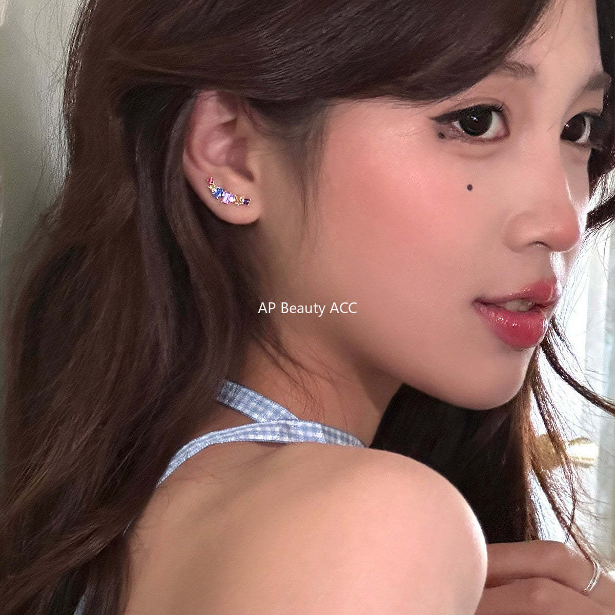 A관 - 925 은침 컬러 큐빅 디자인 귀걸이 [EH-3982] 25.09-4