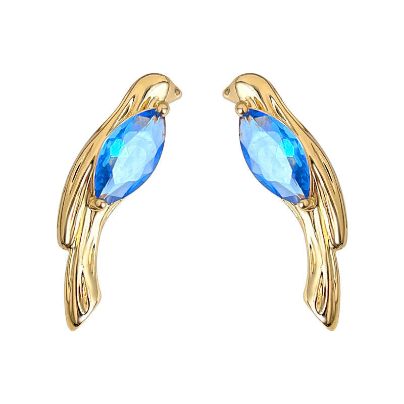 C관 - 동물 새 디자인 큐빅 925 은침 귀걸이 [7154] 25.11-4