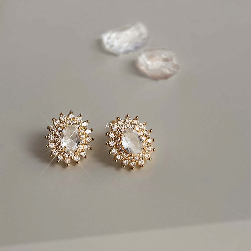 C관 - 14K 도금 타원형 기하학 심플 귀걸이 [4323] 24.06-3