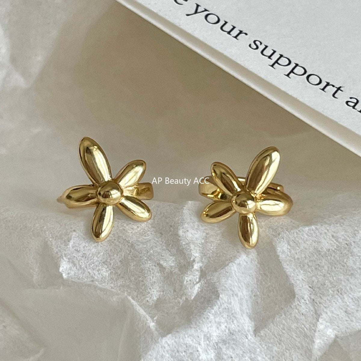 F관 - 925 실버 플라워 디자인 링 귀걸이 [C1413] 25.11-3