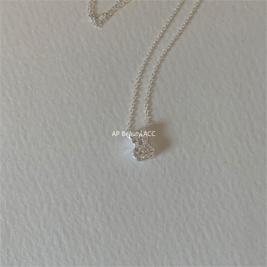 F관 - 925 실버 토끼 큐빅 목걸이 [B1265] 24.04-2