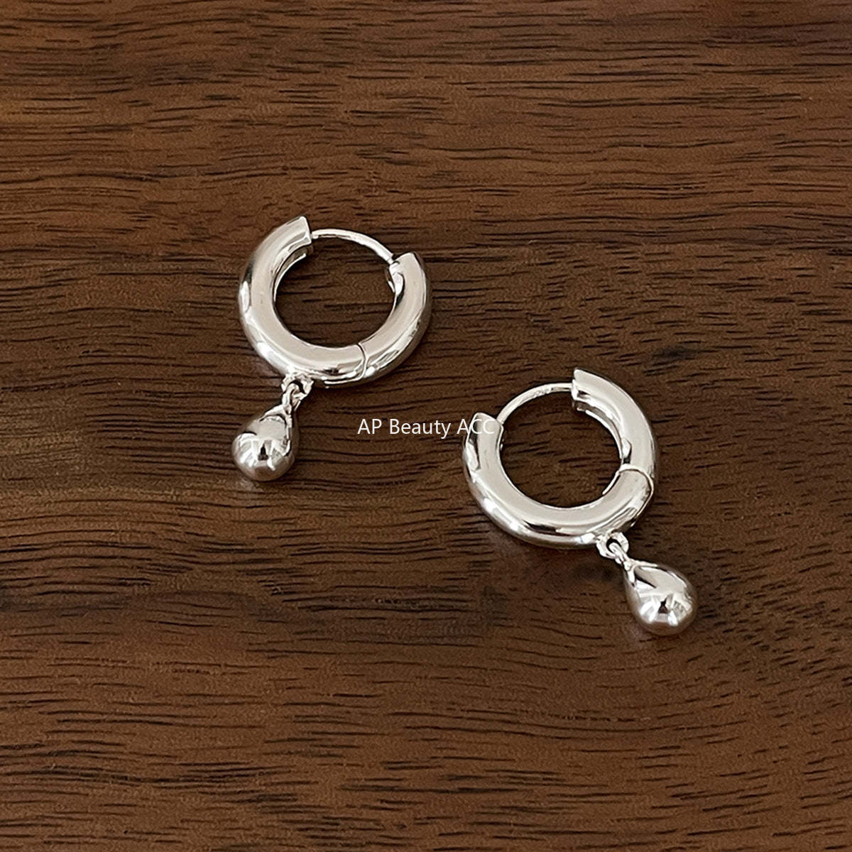 A관 - 물방울 모양 펜던트 925 은침 링 귀걸이 [EH-4435] 25.12-2