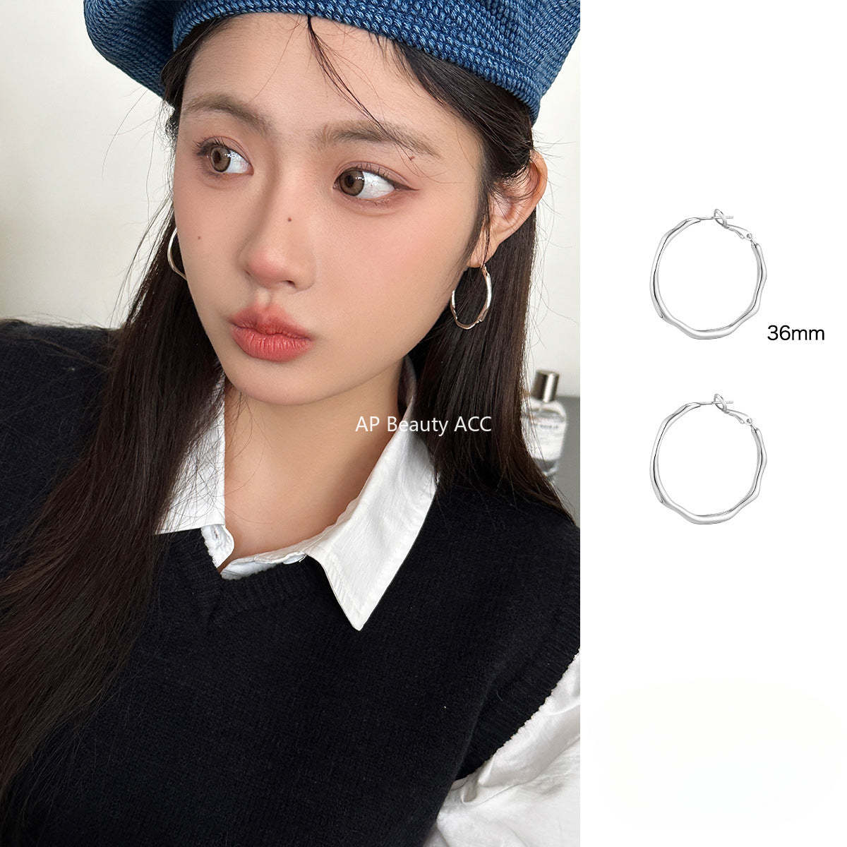 A관 - 925 은침 볼드한 링 귀걸이 [EH-3505] 25.05-2