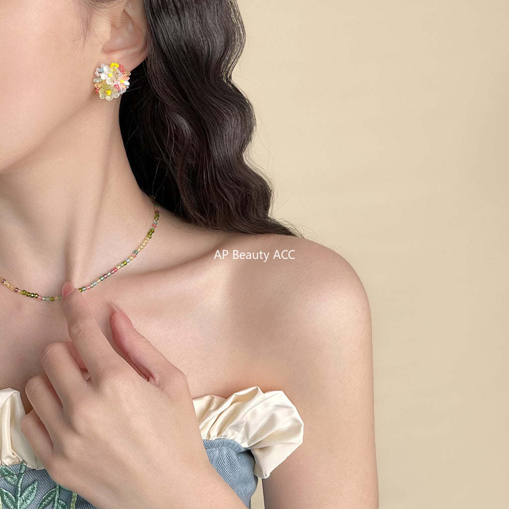 C관 - 레진 수국 플라워 컬러 비즈 귀걸이 [5897] 25.04-3