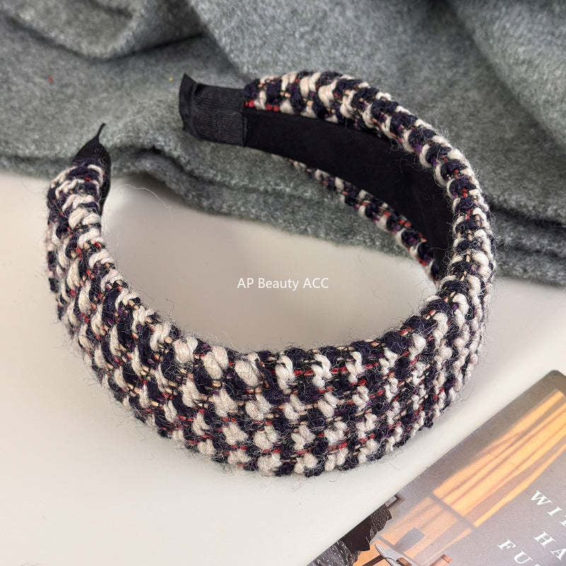 E관 - 모직 털실 패턴 와이드 머리띠 [27733] 25.12-1