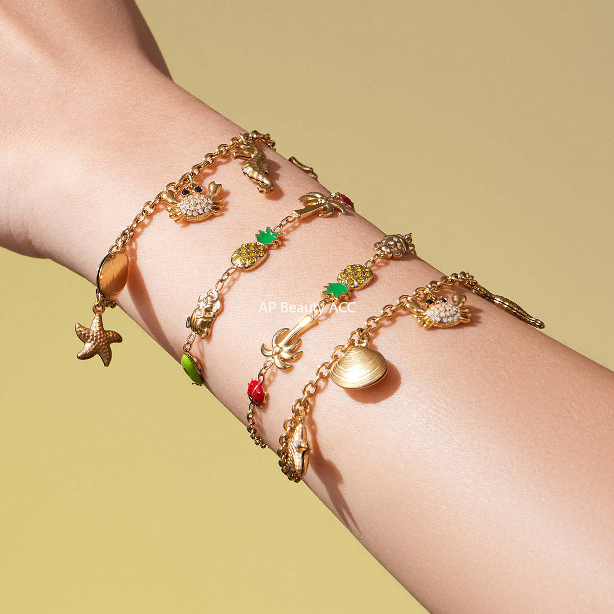 D관 - 스테인리스 스틸 게 조개 파인애플 큐빅 펜던트 목걸이 팔찌 반지 [TXP443] 25.10-4