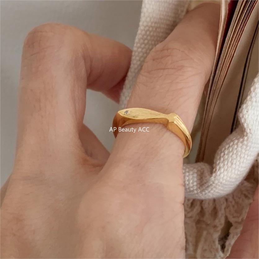 F관 - 925 실버 샌딩 물고기 모양 반지 [J1898] 25.12-2