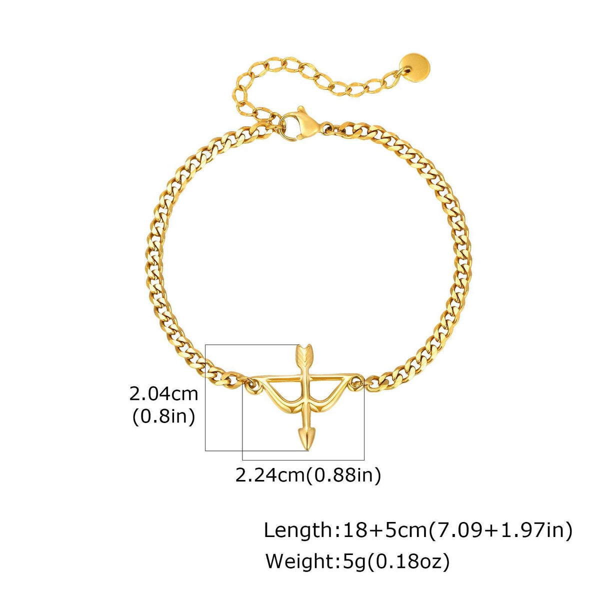 G관 - 스테인리스 스틸 체인 활 모양 펜던트 팔찌 [BR-2621] 25.11-1