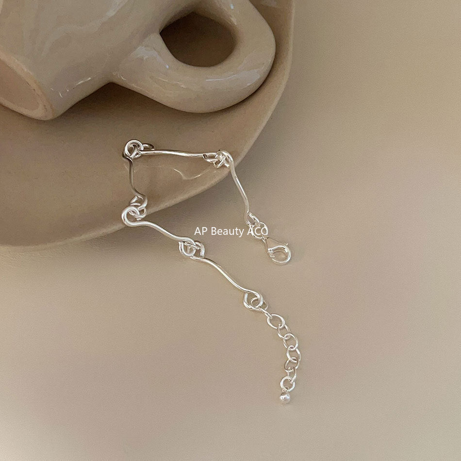 F관 - 925 실버 체인 연결 디자인 팔찌 [A364] 25.10-2