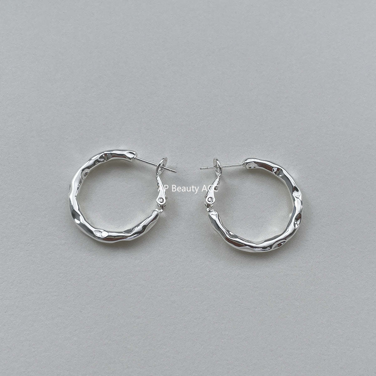 A관 - 925 은침 비정형 심플 링 귀걸이 [EH-4122] 25.12-2